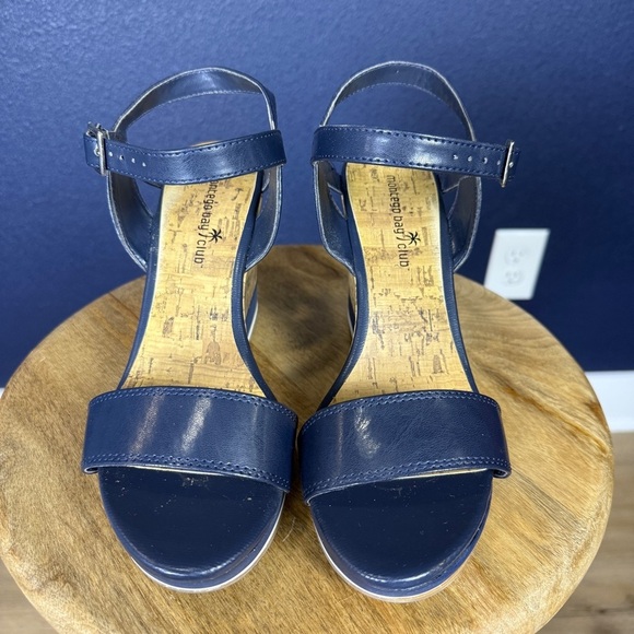 Montego Bay Navy Blue "Rory" Cork Wedges, Size 10 - Picture 6 of 7